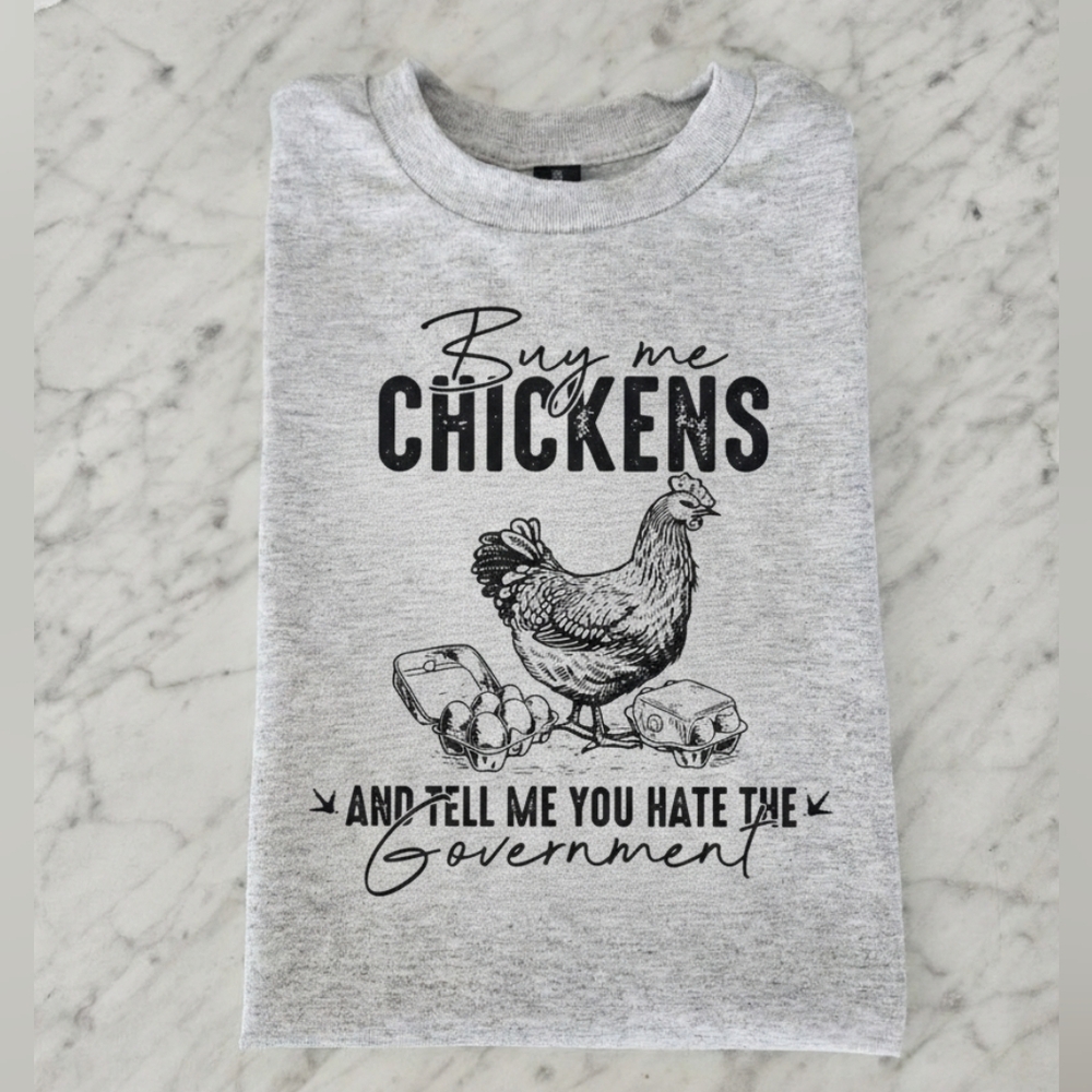 Chicken mom shirt Buy Me Chickens Humor cute farmhouse popular trendy